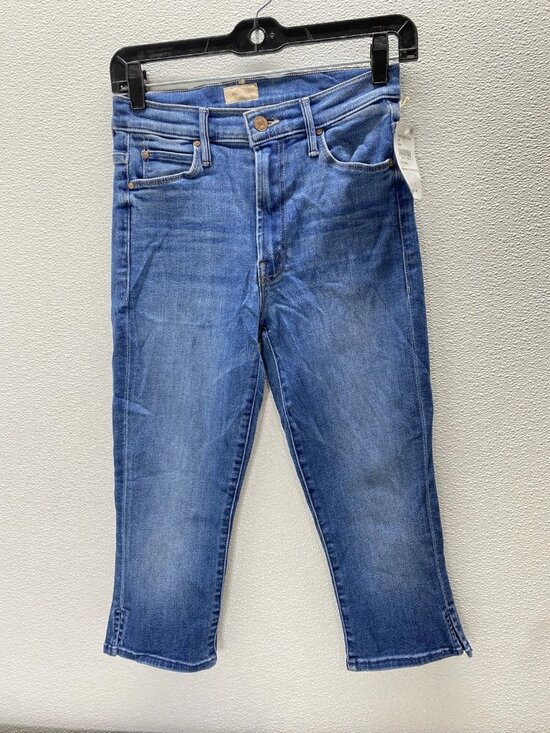 Mother Women’s The Stunner Bunny Slip Capri Jeans Size 26 Connect The Dots Blue - Picture 1 of 14